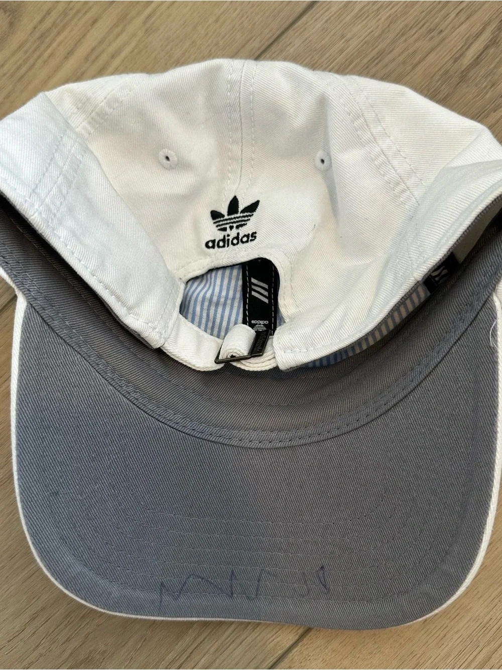 adidas Kids White Cap with Black Trefoil
